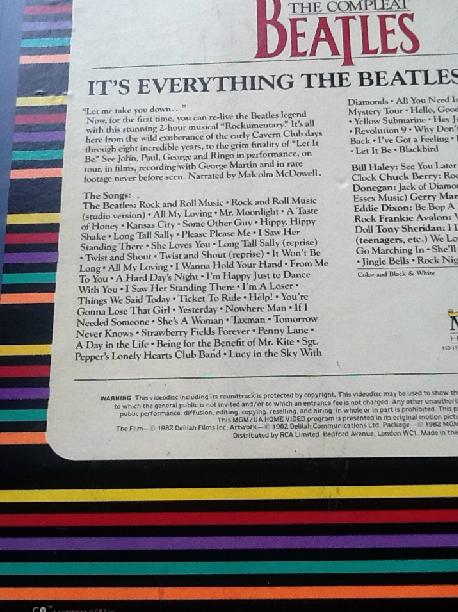 The Beatles The Compleat Beatles CED Video Disc 1982