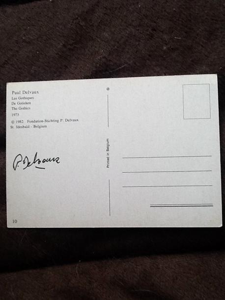 Paul Delvaux Signed Postcard 1980s