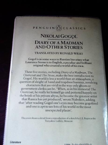 Penguin Classics Nikolai Gogol Diary of a Madman and Other Stories 1972 Book