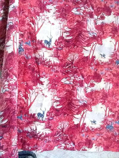 Small piece of barkcloth fabric