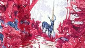 Small piece of barkcloth fabric