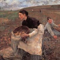 Bastien-Lepage Gathering Potatoes Canvas Print