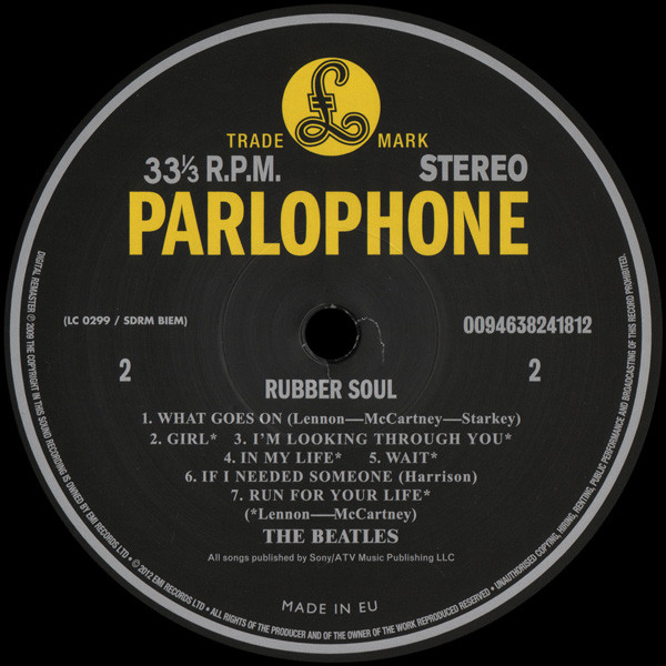 The Beatles Rubber Soul Vinyl, LP, Album, Reissue, Remastered, Stereo, 180 Gram (UK & Europe) (2012)