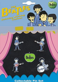 the beatles collectable badge set - cartoon set