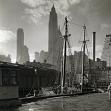 Title:  Fulton Street Dock, Manhattan Skyline, Manhattan 
Artist: Berenice Abbott