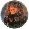 bon jovi long hair grin button badge