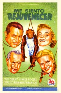 Cary Grant Monkey Business French Movie Poster