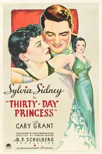 Cary Grant Thirty Day Princess Movie Poster