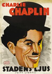 Charlie Chaplin City Lights Swedish Film Poster