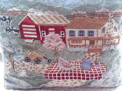 Pretty handmade cross stitch cushion