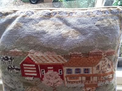 Pretty handmade cross stitch cushion