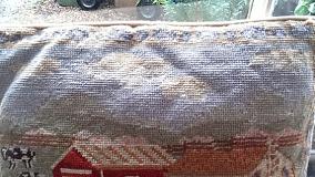 Handmade cross stitch cushion