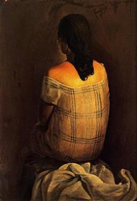 Salvador Dali Figure From The Back Premium Canvas Print