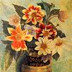 Dora Carrington Dahlias in a Vase Vintage Flowers Print