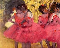 Degas Dancers in pink between the scenes Print