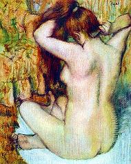 Degas Nude Combing her Hair Print