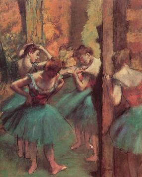Degas Pink and Green Dancers Print