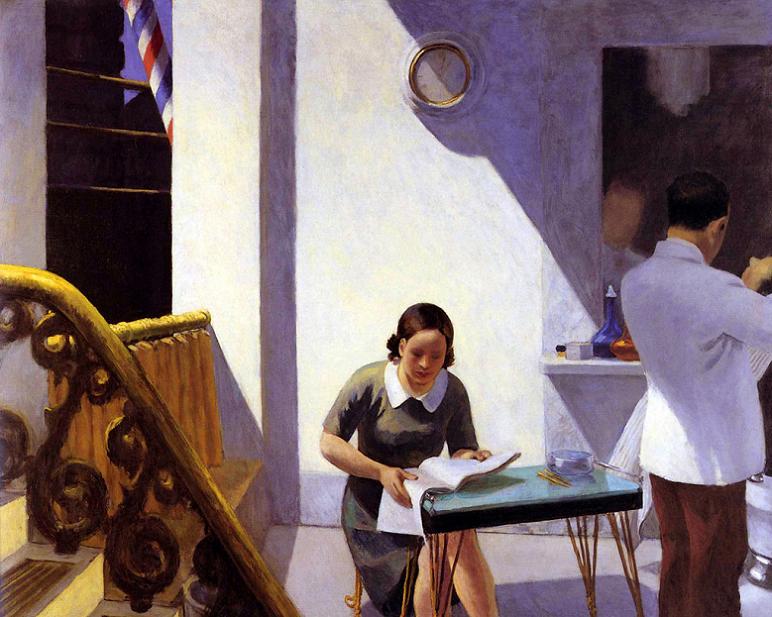 Edward Hopper Barber Shop 24 Inch Canvas Print