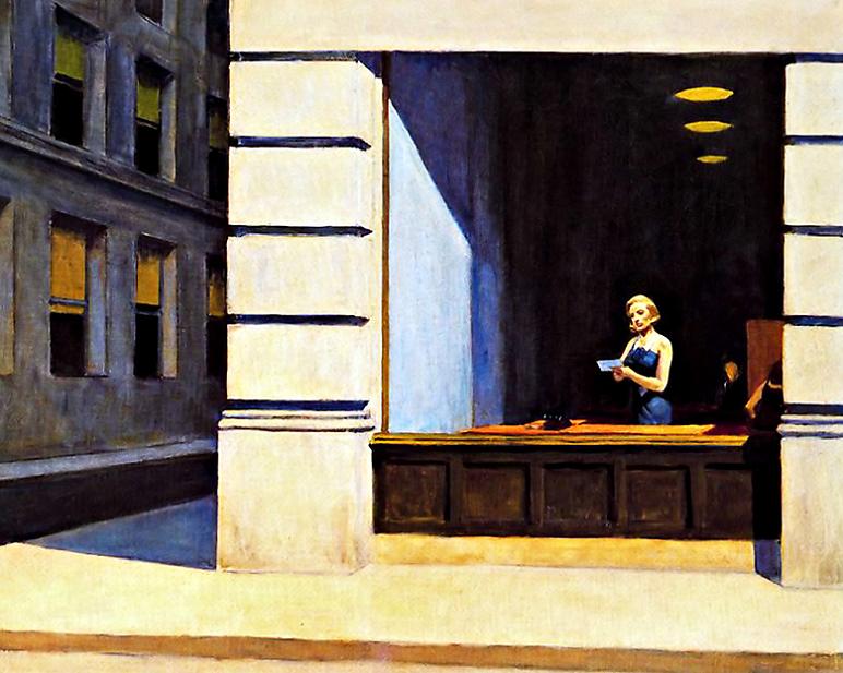 Edward Hopper New York Office 24 Inch Canvas Print