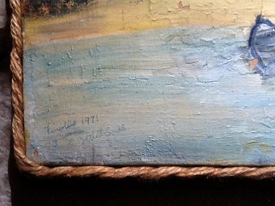 Elizabeth Cottrell-Smith :: Fishermans Houses, Finistère, France, 1971 Oil on canvas