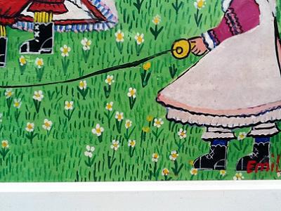 Naive Painting Emily Three Young Children