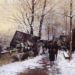 Eugene Galien Laloue Along the Seine, Paris Print