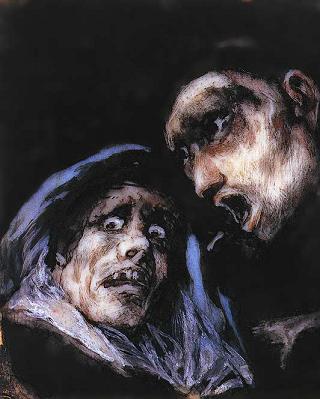 Goya Monk Talking to an Old Woman