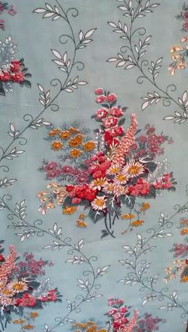 French Multicolour Floral Cotton Fabric, Suitable for Curtains