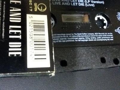 Guns N Roses Live And Let Die Cassette Single