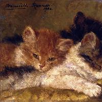Henriette Ronner-Knip The Sleeping Kittens Fine Art Poster
