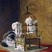 Henriette Ronner-Knip - Caged Kittens Fine Art Print