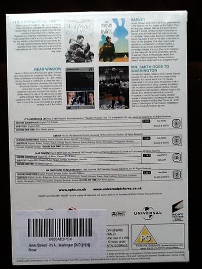 James Stewart Icons Dvd Boxset  - It's A Wonderful Life/Harvey/Rear Window/Mr. Smith Goes To Washington