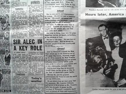 jfk assassinated daily mirror nov 23, 1963 newspaper edition