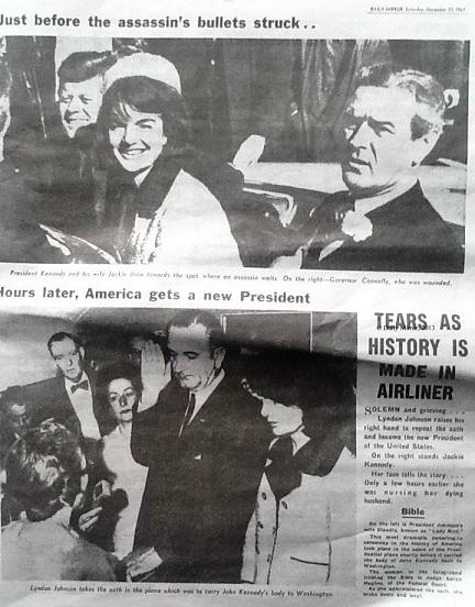 jfk assassinated daily mirror nov 23, 1963 newspaper edition