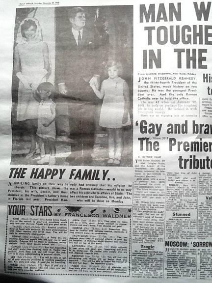 jfk assassinated daily mirror nov 23, 1963 newspaper edition