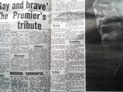 jfk assassinated daily mirror nov 23, 1963 newspaper edition