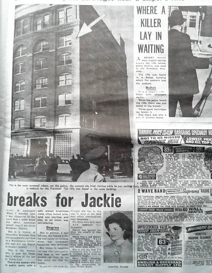 jfk assassinated daily mirror nov 23, 1963 newspaper edition
