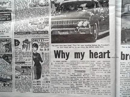 jfk assassinated daily mirror nov 23, 1963 newspaper edition