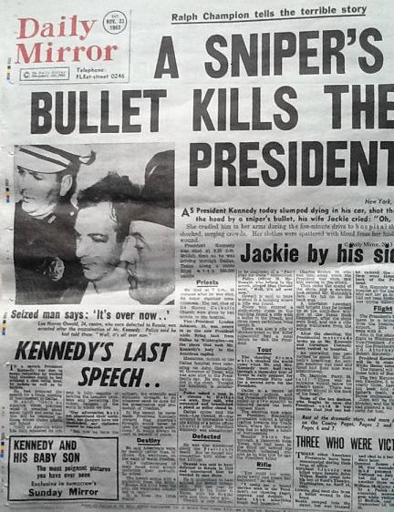 jfk assassinated daily mirror nov 23, 1963 newspaper edition