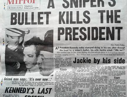 jfk assassinated daily mirror nov 23, 1963 newspaper edition