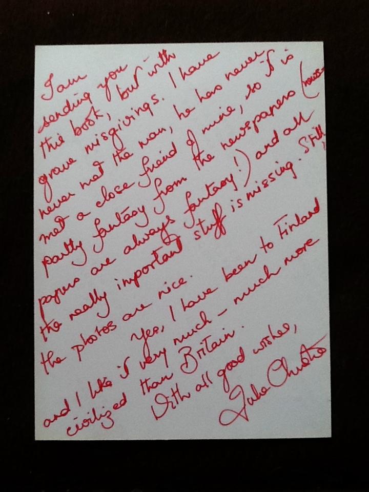 Julie Christie Signed Photo & Handwritten Letter