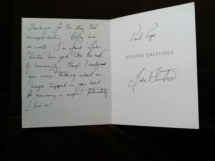 Julie Christie Handwritten Letter