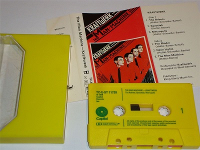 KRAFTWERK - The Man Machine Cassette Tape Yellow Shell Green Text TCEST11728