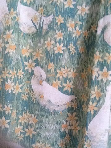 Laura Ashley vintage curtains. Geese and daffodils