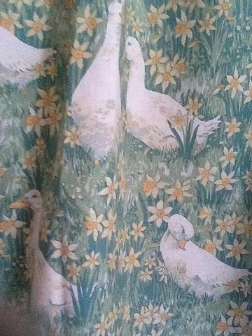 Laura Ashley vintage curtains. Geese and daffodils