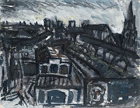 Leon Kossoff View of Hackney with German Hospital