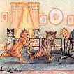 Louis Wain Musical Chairs Print