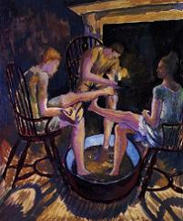 Dora Carrington The Footbathers 24 Inch Canvas Print