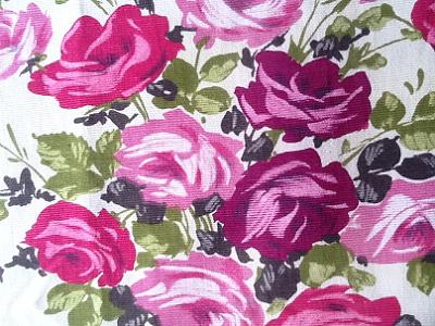 Pink and mauve flowers vintage fabric