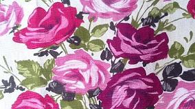 Pink and mauve flowers vintage fabric